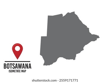 Botswana vector map illustration, country map with markings. vector illustration.