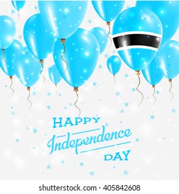 Botswana Vector Patriotic Poster. Independence Day Placard with Bright Colorful Balloons of Country National Colors. Botswana Independence Day Celebration.