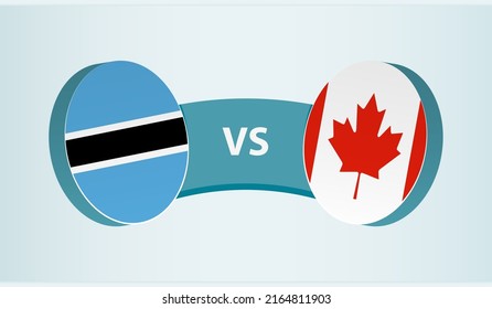 Botswana versus Canada, team sports competition concept. Round flag of countries.