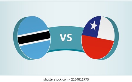 Botswana versus Chile, team sports competition concept. Round flag of countries.