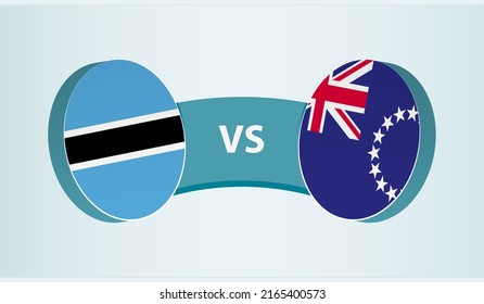 Botswana versus Cook Islands, team sports competition concept. Round flag of countries.