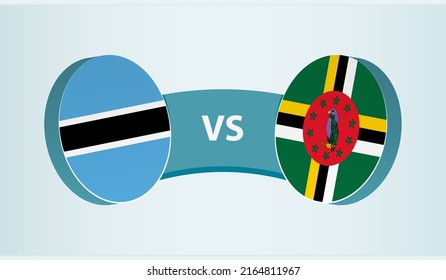Botswana versus Dominica, team sports competition concept. Round flag of countries.