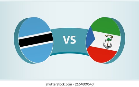 Botswana versus Äquatorialguinea, Teamsportwettkampfkonzept. Länderflagge.