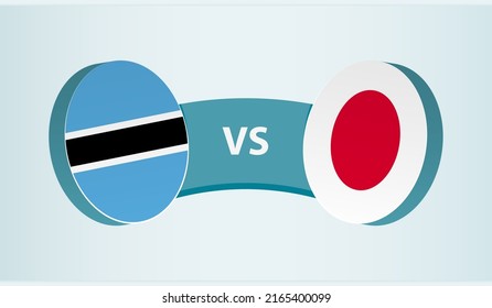 Botswana versus Japan, team sports competition concept. Round flag of countries.