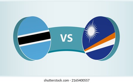 Botswana versus Marshallinseln, Teamsportwettkampfkonzept. Länderflagge.