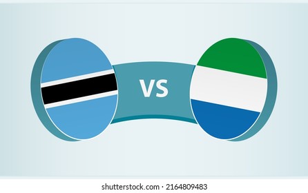 Botswana versus Sierra Leone, team sports competition concept. Round flag of countries.