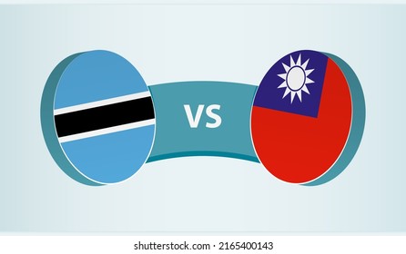 Botswana versus Taiwan, team sports competition concept. Round flag of countries.