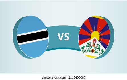 Botswana versus Tibet, team sports competition concept. Round flag of countries.