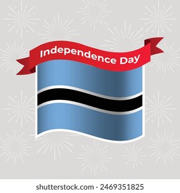 Botswana Wavy Flag Independence Day Banner Background