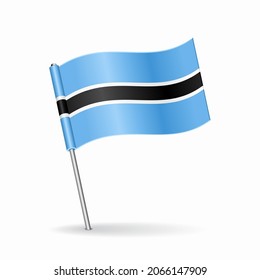 Botswanan flag map pointer layout. Vector illustration.