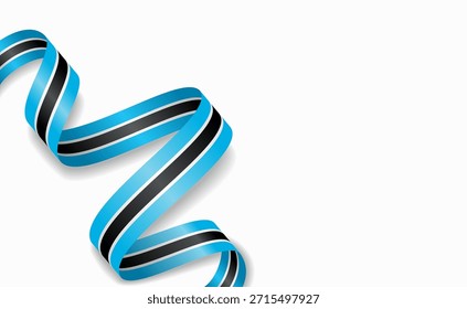 La bandera de Botsuana estilizaba una cinta ondulada, que simbolizaba el orgullo nacional, la celebración o la identidad cultural. Ilustración vectorial.