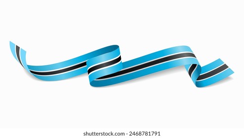 Botswanan flag wavy abstract background. Vector illustration.