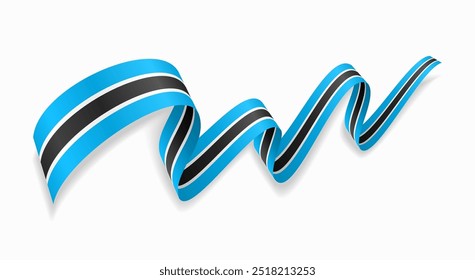 Botswanan flag wavy abstract background. Vector illustration.