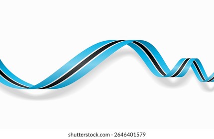 Botswanan flag wavy abstract background layout. Vector illustration.