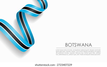 Botswanan flag wavy ribbon, symbolizing national pride, ideal for patriotic or cultural design themes. Vector illustration.