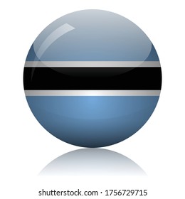 Botswana's flag glass button vector illustration