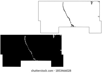 Bottineau County, North Dakota State (U.S. county, United States of America, USA, U.S., US) map vector illustration, scribble sketch Bottineau map