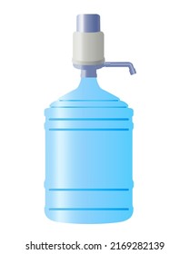 Bottle 19 Litre Or 5 Gallon With Pump, Vector Drawing