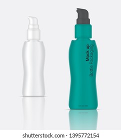 Bottle 3D Mock up Realistic Foam  Cosmetic or Lotion for Skincare Product Packaging With Cap on  Background Illustration
