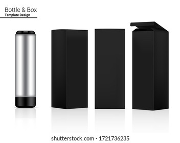 Bottle 3D Mock up Realistic Plastic Shaker With Box in Vector for Water and Drink. Bicycle and Sport Concept Design. 