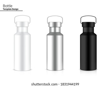 Bottle 3D Mock up Realistic Plastic Shaker in Vector for Water and Drink. Bicycle and Sport Concept Design. 