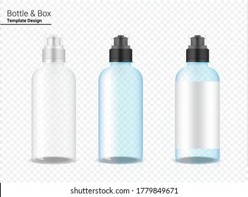 Bottle 3D Mock up Realistic transparent Plastic Shaker Vector for Water and Drink. Bicycle and Sport Concept Design. 