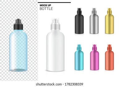Bottle 3D Mock up Realistic transparent Plastic Shaker in Vector for Water and Drink. Bicycle and Sport Concept Design. 