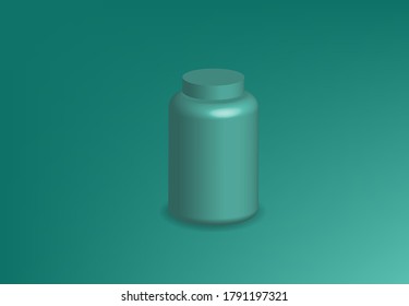 bottle 3d realistic vector , illustration clean background product medical sign isolated, pharmacy package blank icon medical healthy