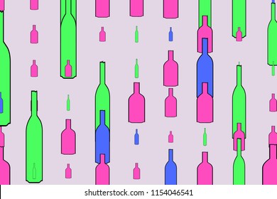 Bottle abstract, hand drawn texture, backdrop or background. Vector artwork.