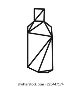 Bottle abstract isolated on a white backgrounds. Silhouette