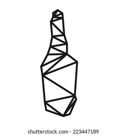 Bottle abstract isolated on a white backgrounds. Silhouette