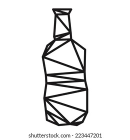 Bottle abstract isolated on a white backgrounds. Silhouette