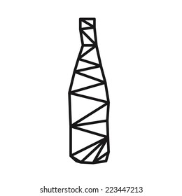 Bottle abstract isolated on a white backgrounds. Silhouette