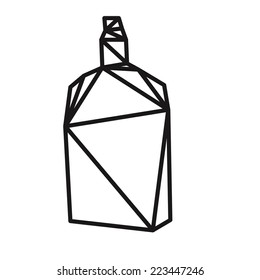 Bottle abstract isolated on a white backgrounds. Silhouette