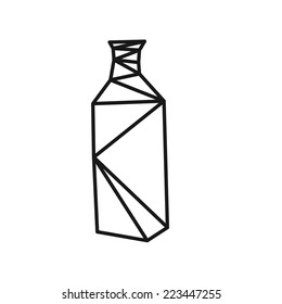 Bottle abstract isolated on a white backgrounds. Silhouette