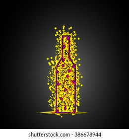 Bottle abstract sketch design background easy all editable