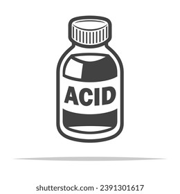 Bottle of acid icon transparent vector isolated