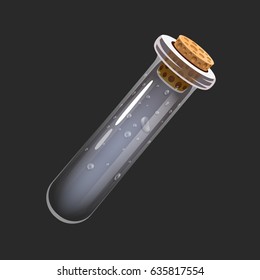 Bottle of air. Game icon of magic elixir. Interface for rpg or match3 game. Air, gas, fog. Small variant. Vector illustration