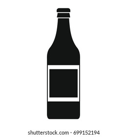 Bottle alcohol beer in black simple silhouette style icons vector illustration for design and web isolated on white background. Bottle alcohol beer vector object for labels