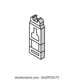 bottle of alcohol box isometric icon vector. bottle of alcohol box sign. isolated symbol illustration