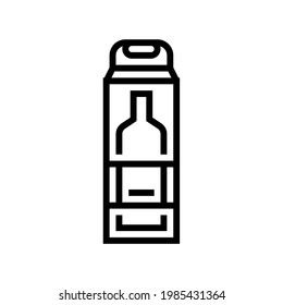 bottle of alcohol box line icon vector. bottle of alcohol box sign. isolated contour symbol black illustration