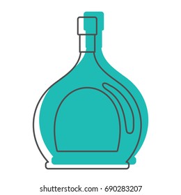 Bottle alcohol cognac in line with color silhouette style icons vector illustration for design and web isolated on white background. Bottle alcohol cognac vector object for labels