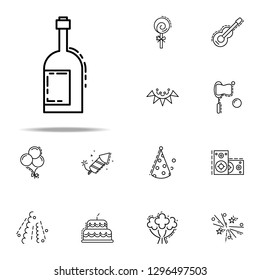 bottle of alcohol dusk style icon. Birthday icons universal set for web and mobile