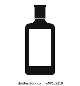 Bottle alcohol gin in black simple silhouette style icons vector illustration for design and web isolated on white background. Bottle alcohol gin vector object for labels