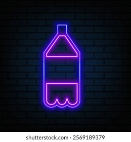 Bottle of alcohol icon Elements of Bottle in neon style icons Simple icon for websites.