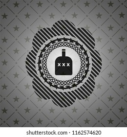 bottle of alcohol icon inside dark badge