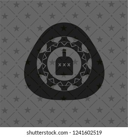 bottle of alcohol icon inside dark emblem