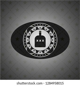 bottle of alcohol icon inside dark emblem
