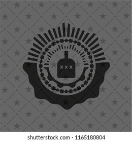 bottle of alcohol icon inside realistic black emblem