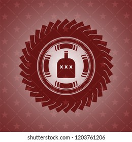 bottle of alcohol icon inside red icon or emblem